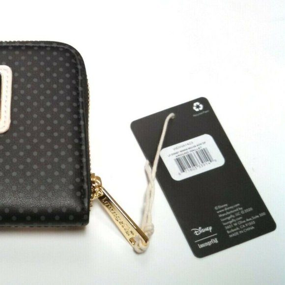 Loungefly Disney Minnie Mouse Wallet Polka Dot Bow Zip Around - Picture 5 of 5